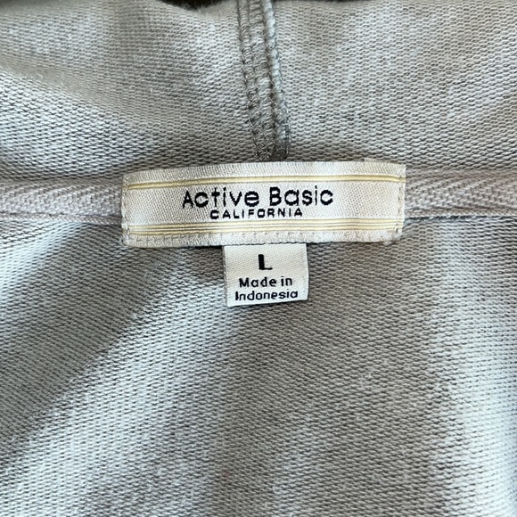 Deep V-neck hoodie basic grey Size L - Picture 4 of 5